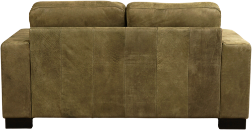 Leren bank Enjoy, 2-zitsbank - Kenia Leer Olive - Hout, Bruin - (174x90cm)-3