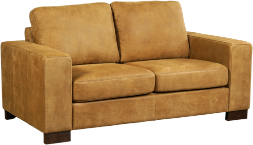 Leren bank Enjoy, 2-zitsbank - Kenia Leer Walnut - Hout, Bruin - (174x90cm)