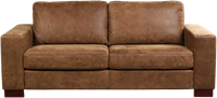 Leren bank Enjoy, 2.5-zitsbank - Kenia Leer Brown - Hout, Bruin - (204x90cm)-2