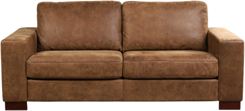 Leren bank Enjoy, 2.5-zitsbank - Kenia Leer Brown - Hout, Bruin - (204x90cm)-2