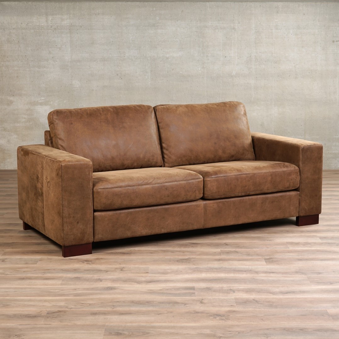 lengte De volgende bedelaar Leren bank Enjoy, 2.5-zitsbank - Kenia Leer Brown - Hout, Bruin -  (204x90cm) ShopX