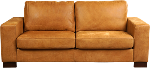 Leren bank Enjoy, 2.5-zitsbank - Kenia Leer Cognac - Hout, Bruin - (204x90cm)-2