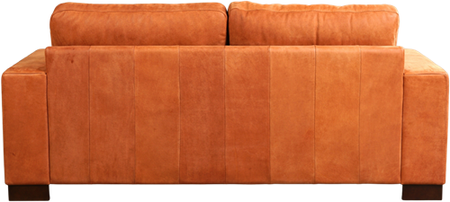 Oranje leren moderne 2.5-zitsbank Enjoy - poot hout bruin - Kenia Leer Rost (oranje leer) - (204x90cm)-3