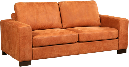 Leren bank Enjoy, 2.5-zitsbank - Kenia Leer Rost - Hout, Bruin - (204x90cm)