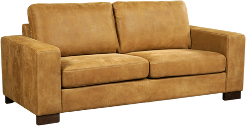 Leren bank Enjoy, 2.5-zitsbank - Kenia Leer Walnut - Hout, Bruin - (204x90cm)