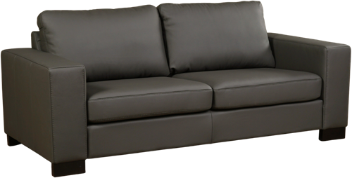 Leren bank Enjoy, 2.5-zitsbank - Toledo Leer Antracite - Hout, Zwart - (204x90cm)