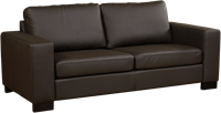 Leren bank Enjoy, 2.5-zitsbank - Toledo Leer Caffe - Hout, Zwart - (204x90cm)