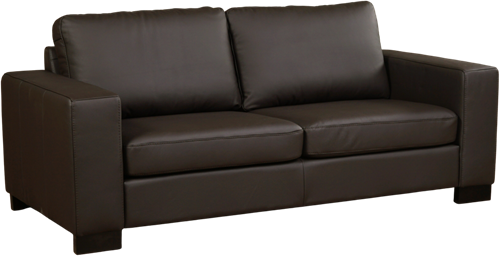Leren bank Enjoy, 2.5-zitsbank - Toledo Leer Caffe - Hout, Zwart - (204x90cm)