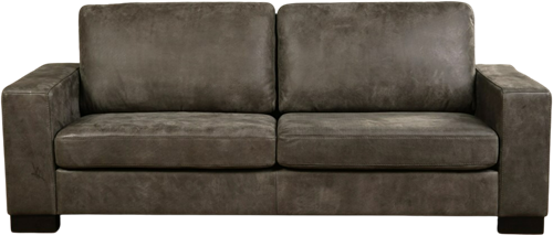 Leren bank Enjoy, 3-zitsbank - Kenia Leer Antracite - Hout, Bruin - (224x90cm)-2