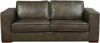 Leren bank Fine, 2.5-zitsbank - Granada leer Ash - Hout, Bruin - (204x100cm)-2