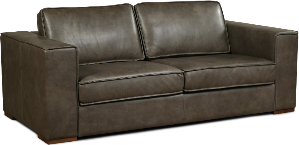 Leren bank Fine, 2.5-zitsbank - Granada leer Ash - Hout, - (204x100cm) ShopX