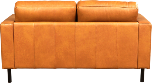 Leren bank Match, 2-zitsbank - Granada leer Sahara - Staal, Zwart - (164x90cm)-3