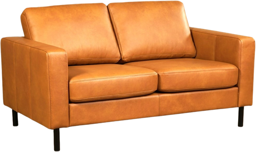 Leren bank Match, 2-zitsbank - Vintage Leer Olive - Staal, Zwart - (164x90cm)