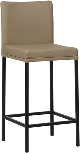 Leren barkruk Break laag - Hermes Mocca (taupe/bruin) - Kleur poot, zwart