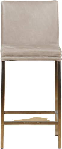 Leren barkruk Break laag - Vintage Lightgrey (lichtgrijs) - Kleur poot, RVS-2
