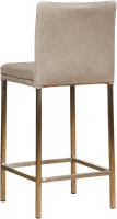 Leren barkruk Break laag - Vintage Lightgrey (lichtgrijs) - Kleur poot, RVS-3