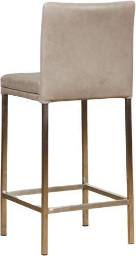 Leren barkruk Break laag - Vintage Lightgrey (lichtgrijs) - Kleur poot, RVS-3