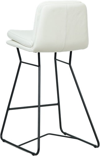 Leren barkruk Candy laag - Toledo Leer Bianco-3