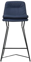 Leren barkruk Candy laag - Hermes Leer Kobalt-2