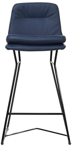 Leren barkruk Candy laag - Hermes Leer Kobalt-2