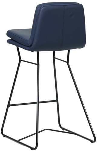 Leren barkruk Candy laag - Hermes Leer Kobalt-3