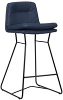 Leren barkruk Candy laag - Hermes Leer Kobalt