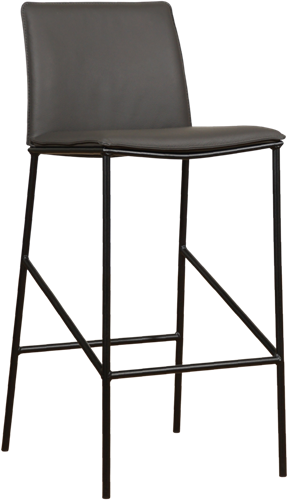 Leren barkruk Favor hoog - Hermes Leer Djerba - Kleur poot, zwart
