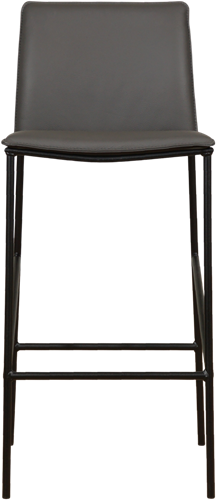 Leren barkruk Favor hoog - Toledo Leer Antracite - Kleur poot, zwart-2