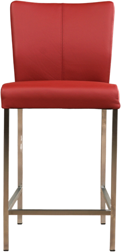 Leren barkruk Revolt laag - Toledo Leer Red - RVS-2