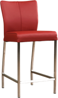 Leren barkruk Revolt laag - Toledo Leer Red - RVS