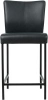 Leren barkruk Revolt laag - Granada leer Black - Kleur poot, zwart-2