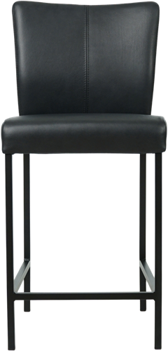Leren barkruk Revolt laag - Granada leer Black - Kleur poot, zwart-2