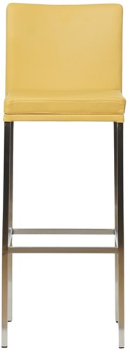 Leren barkruk Break hoog - Toledo Leer Lemon - RVS-2