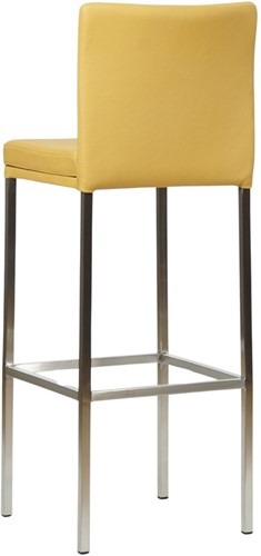 Leren barkruk Break hoog - Toledo Leer Lemon - RVS-3