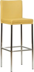 Leren barkruk Break hoog - Toledo Leer Lemon - RVS