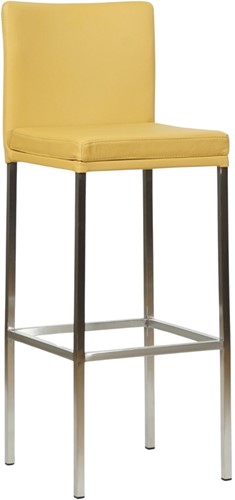 Leren barkruk Break hoog - Toledo Leer Lemon - RVS