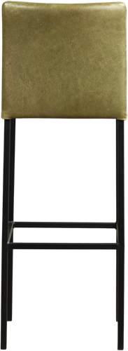 Leren barkruk Break hoog - Vintage Leer Olive - Zwart-3