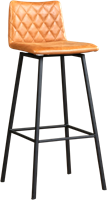 Leren barkruk Catch hoog - Toledo Leer Dessert - RVS