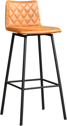 Leren barkruk Catch hoog - Rancho Leer Green - RVS