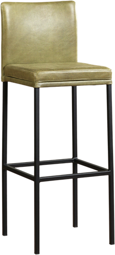 Leren barkruk Break hoog - Vintage Leer Olive - Zwart