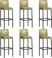 Leren barstoel Break hoog - set van 6 stoelen