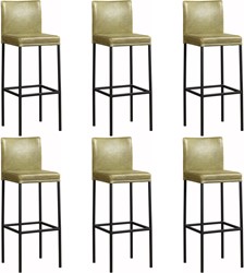 Leren barstoel Break hoog - set van 6 stoelen