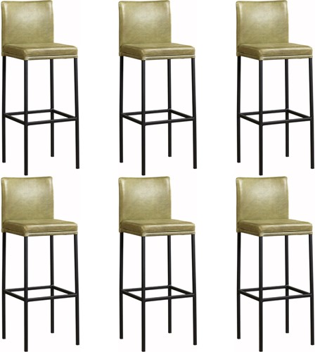 Leren barstoel Break hoog - set van 6 stoelen