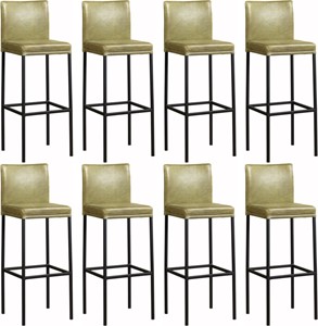 SHOPX HUISCOLLECTIE Set van 8 Leren barstoel Break hoog - Echt leer, Modern, Comfortabel en kies uit meer dan 150+ kleuren - Ontdek de Vele Leersoorten en Kleuren bij ShopX