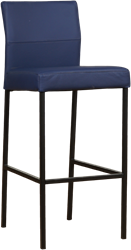 Leren barkruk Bright hoog - Toledo Kobalt (blauw) - Kleur poot, zwart