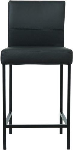 Leren barkruk Bright laag - Toledo Nero (zwart) - Kleur poot, zwart-2