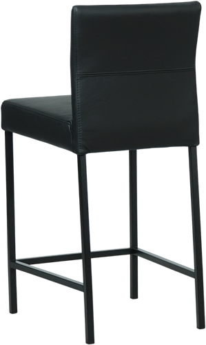 Leren barkruk Bright laag - Toledo Nero (zwart) - Kleur poot, zwart-3