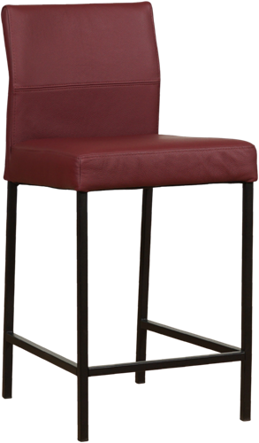 Leren barkruk Bright laag - Rancho Stone (grijs/bruin) - Kleur poot, RVS