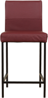 Leren barkruk Bright laag - Toledo Bordeaux (donkerrood) - Kleur poot, zwart-2