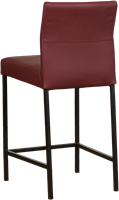 Leren barkruk Bright laag - Toledo Bordeaux (donkerrood) - Kleur poot, zwart-3